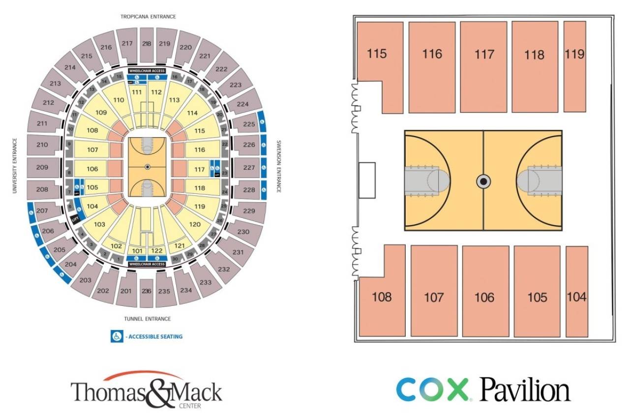 Thomas & Mack Center Map
