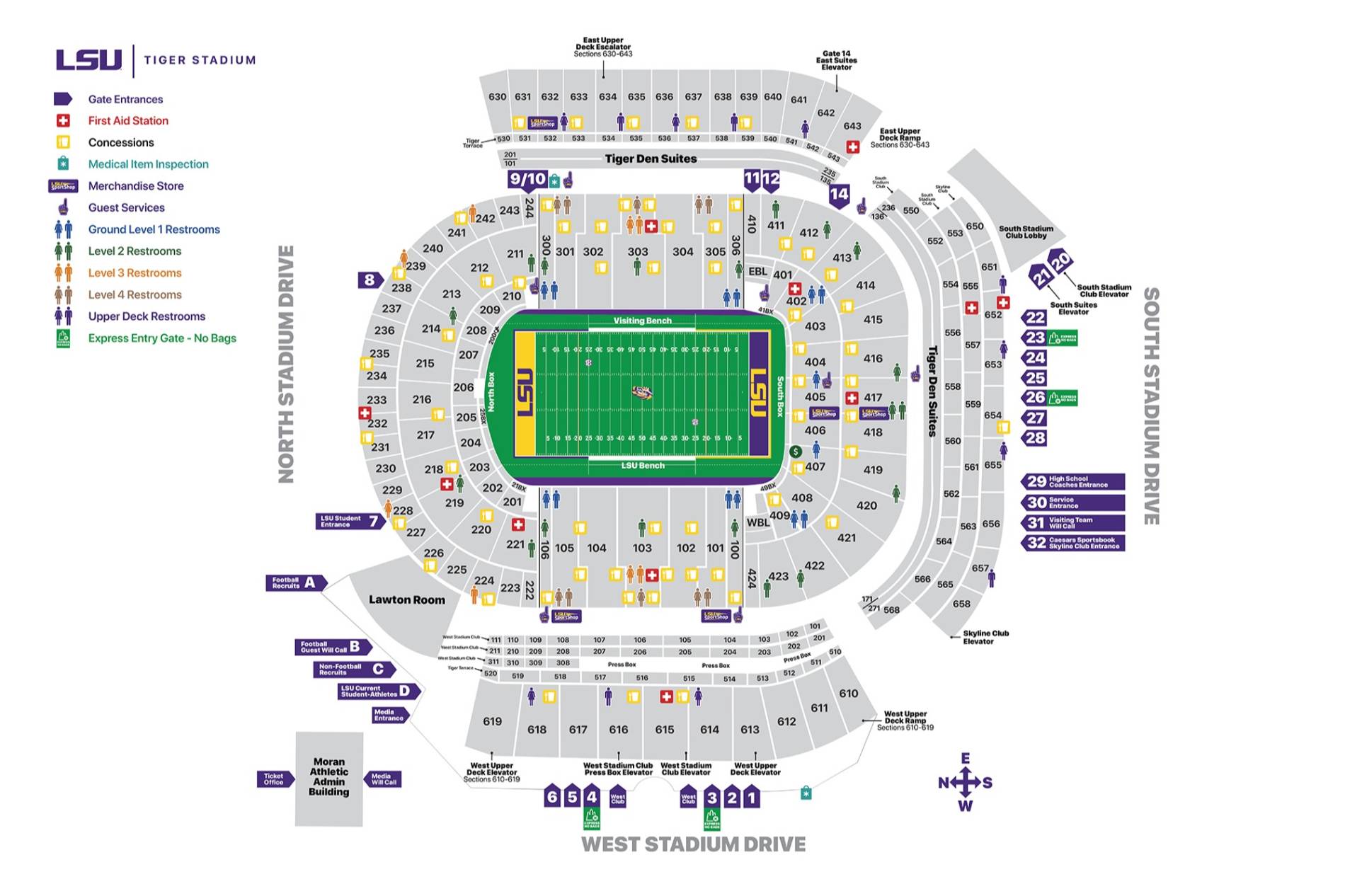 Tiger Stadium Map
