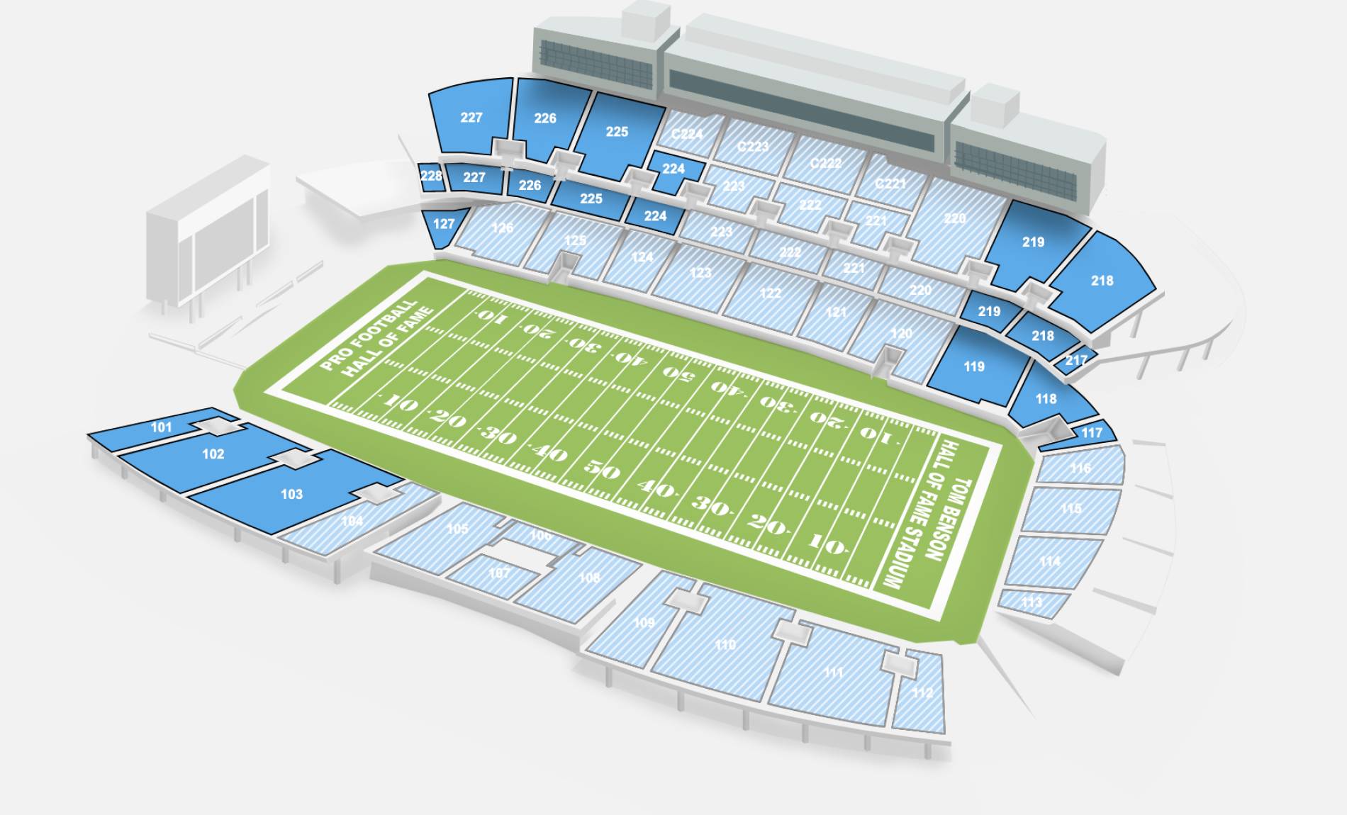 Tom Benson Hall of Fame Stadium Map