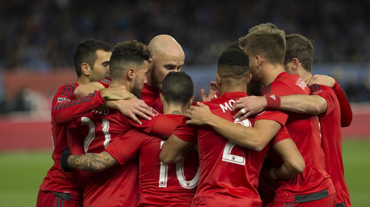 Toronto FC celebrate a goal against New York City FC