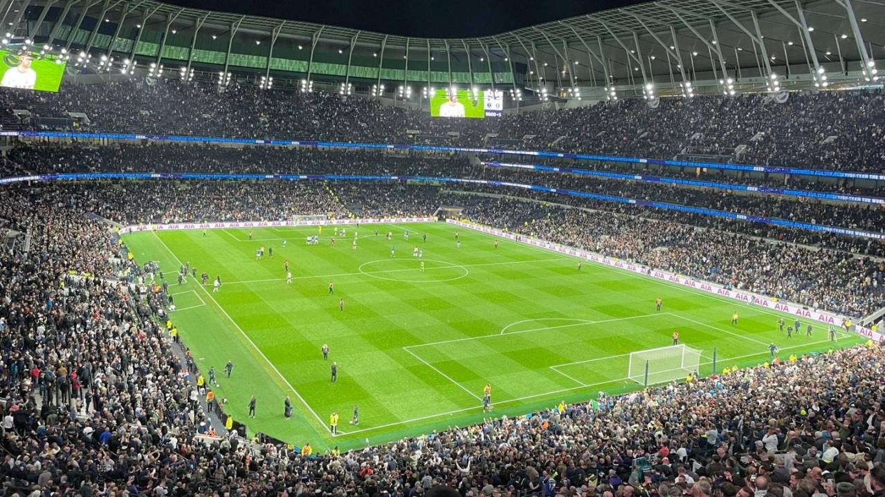 Tottenham Hotspur playing Everton at the Tottenham Hotspur Stadium