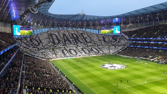 Tottenham Hotspur Stadium before a UEFA Champions League match with Manchester City