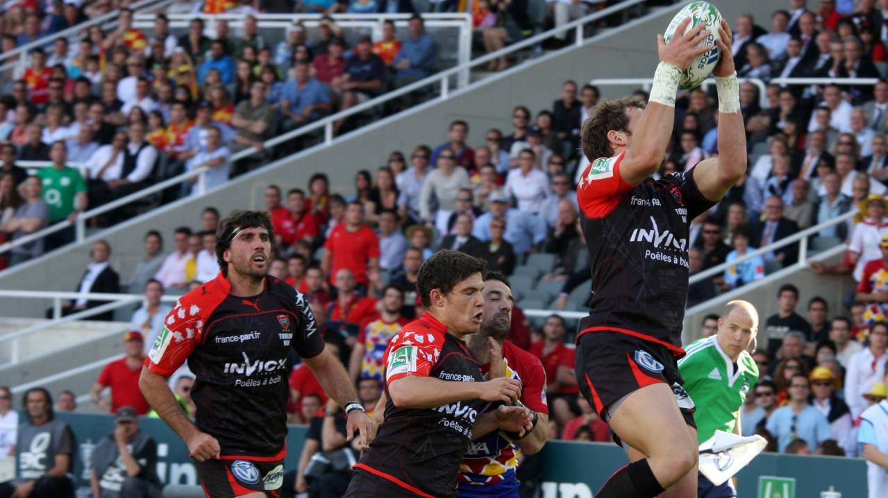 Toulon players during a match against USA Perpignan