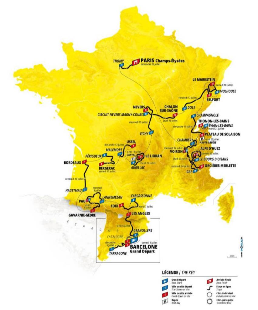 Tour de France Route Map
