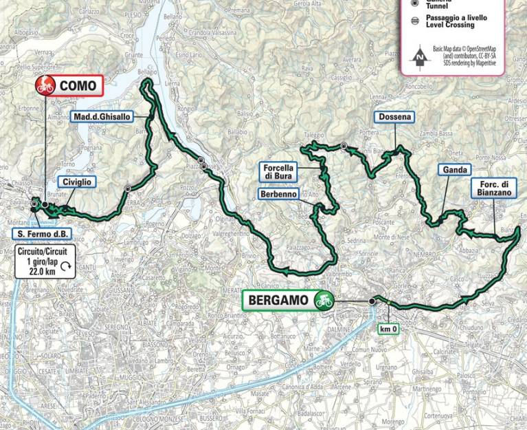 Tour of Lombardy Map