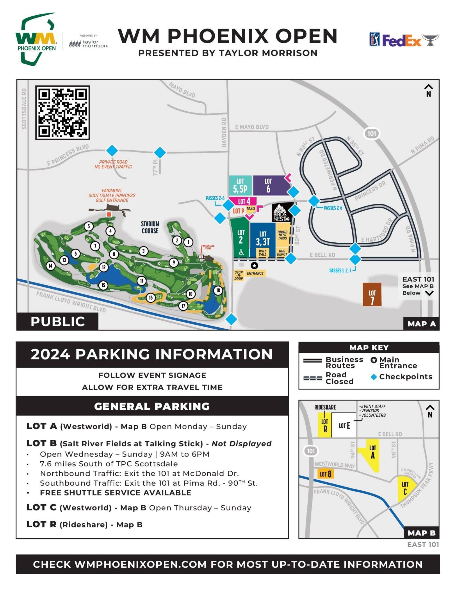 TRAVEL & PARKING WM Phoenix Open 39 Feb 2025 TPC Scottsdale Koobit