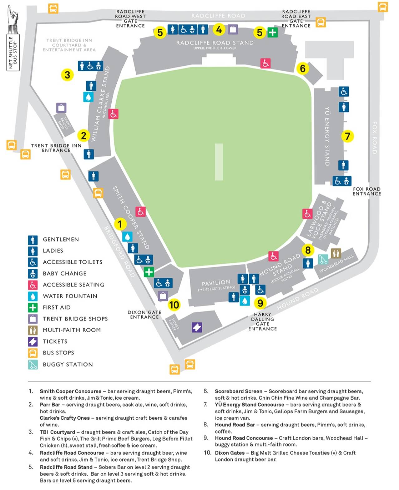 Trent Bridge Cricket Ground Map
