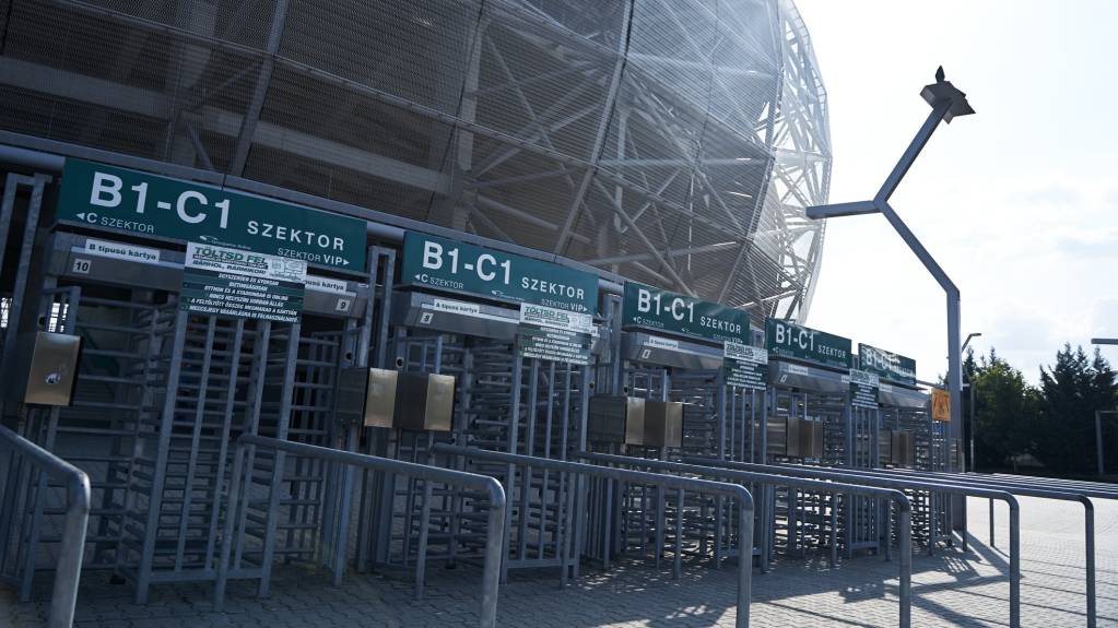 Turnstiles at Ferencvaros' Groupama Arena