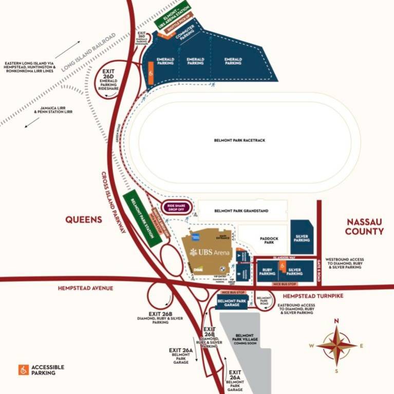 New York Islanders vs Minnesota - Ubs Arena Parking Map 39005