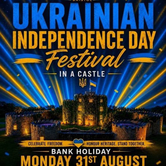 Ukraine independence day festival in a castle