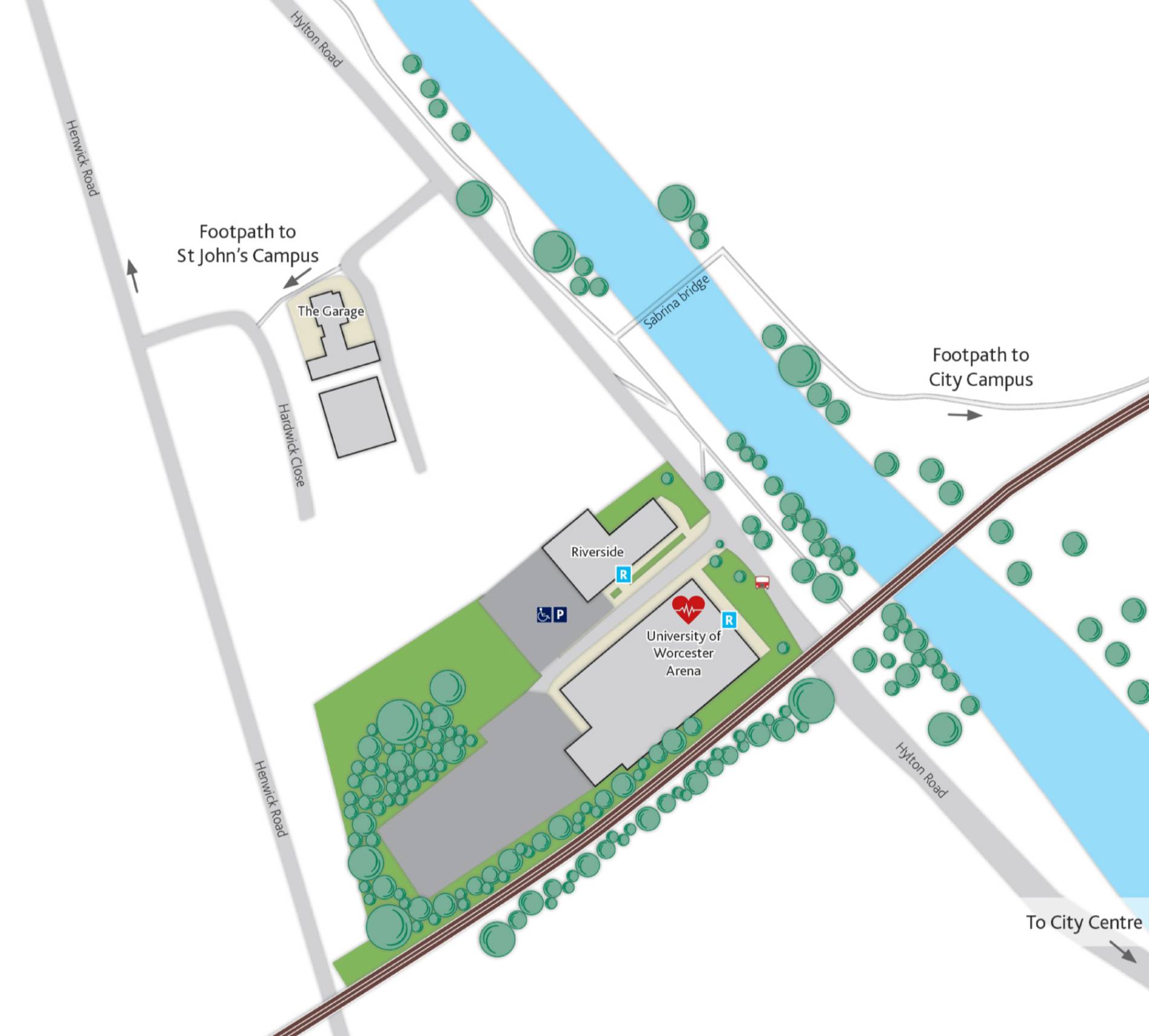 University of Worcester Arena Map