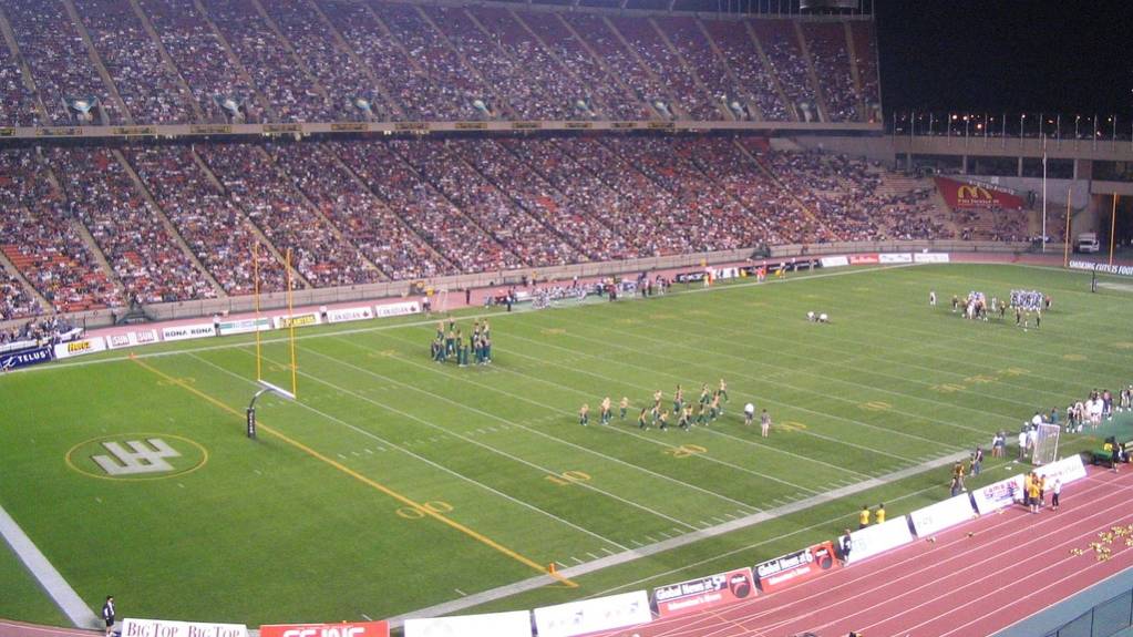 Upper views at Commonwealth Stadium in Edmonton, Alberta
