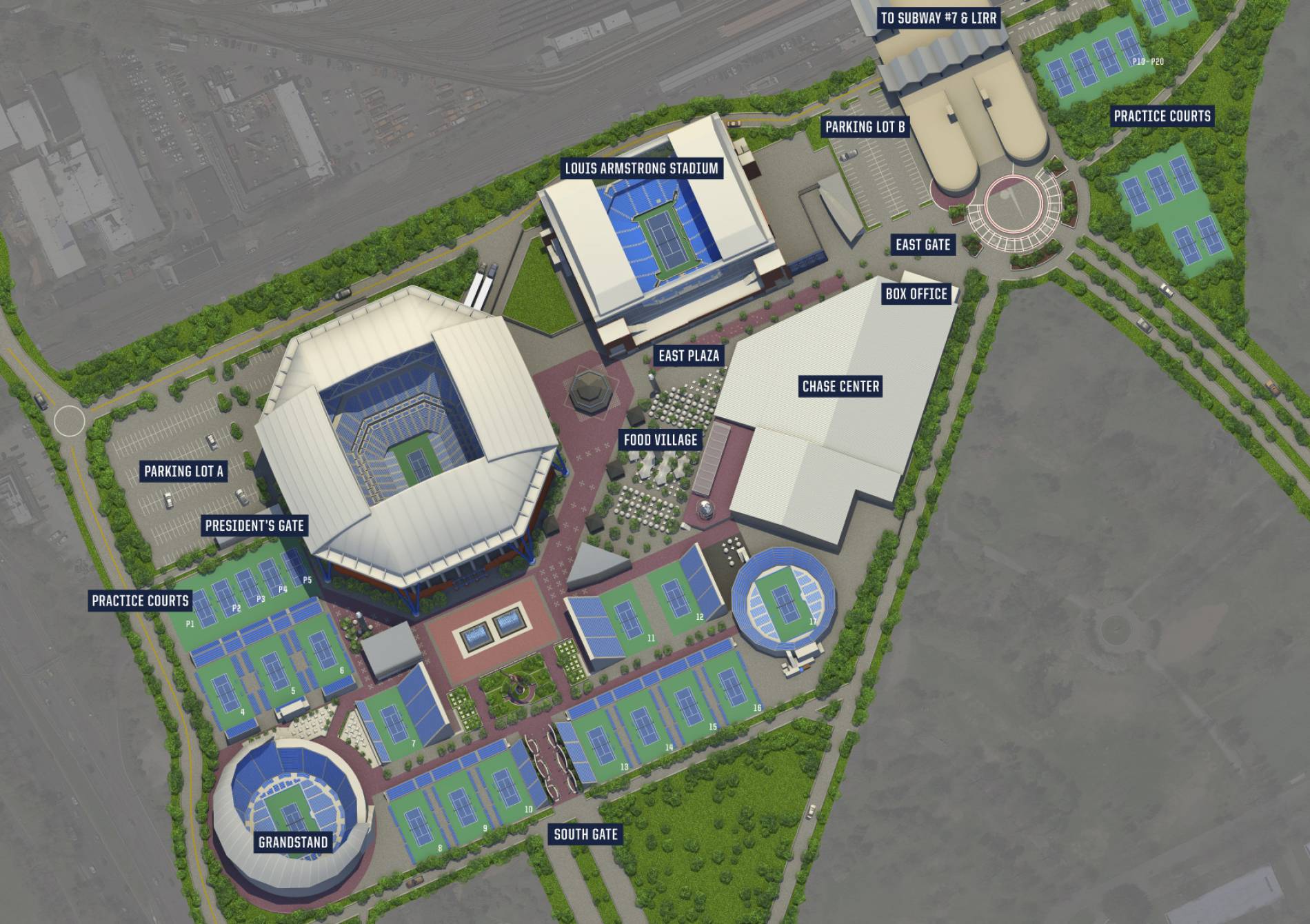 USTA Billie Jean King National Tennis Center Map