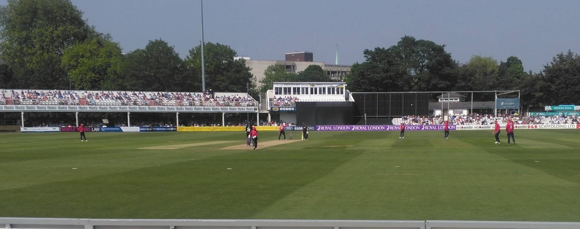 View across the pitch at the CloudFM County Ground in Chelmsford