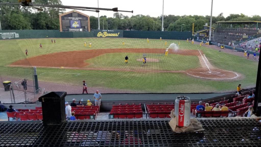 View from a counter seat in one of Grayson Stadium's open seating areas