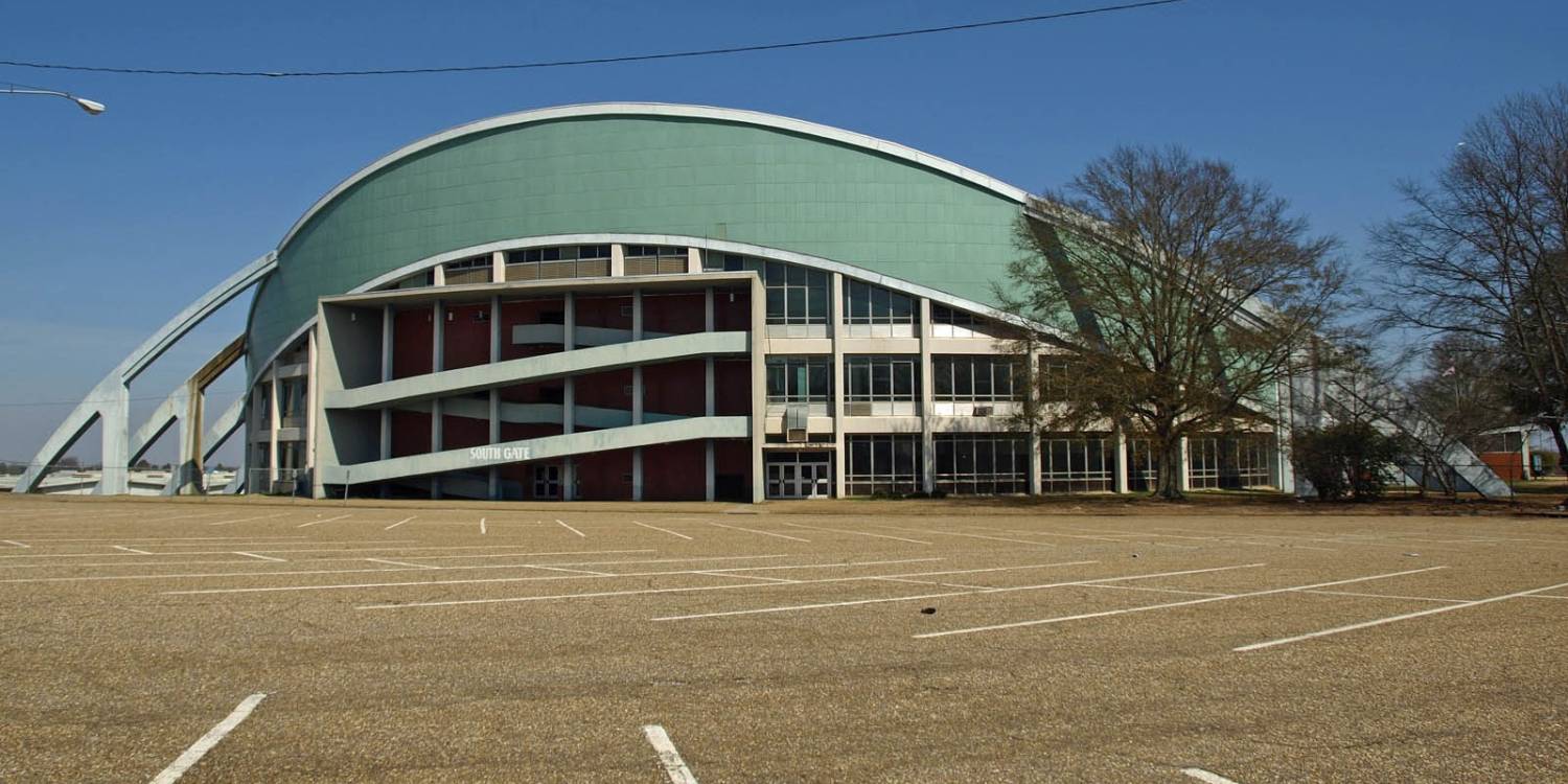 View from across the parking lot at Garrett Coliseum