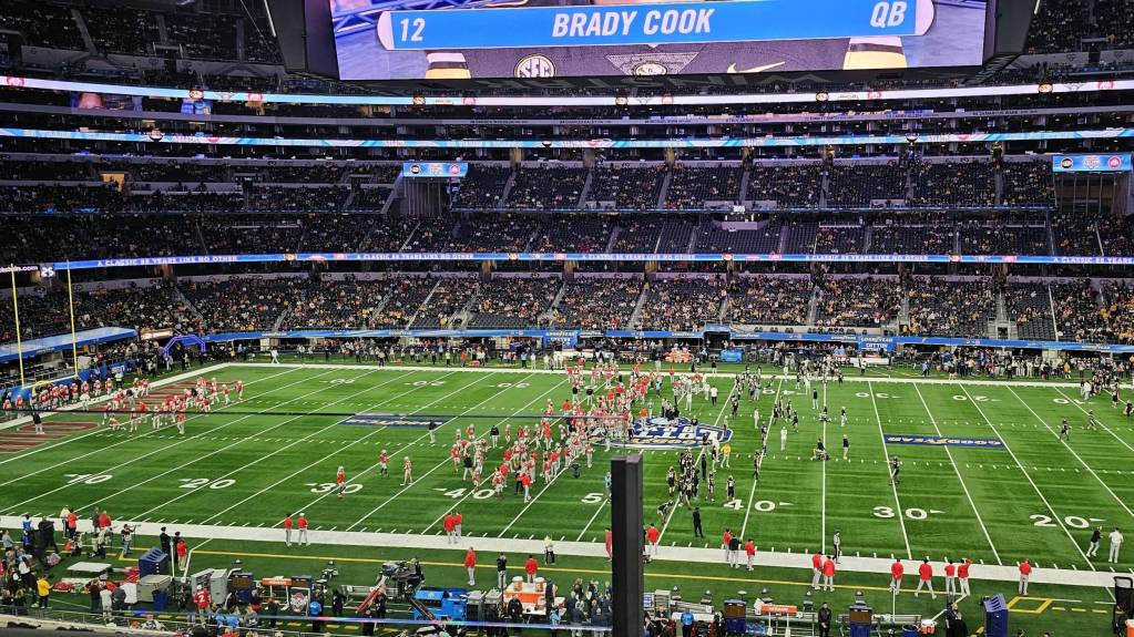 View from hospitality seats at AT&T Stadium