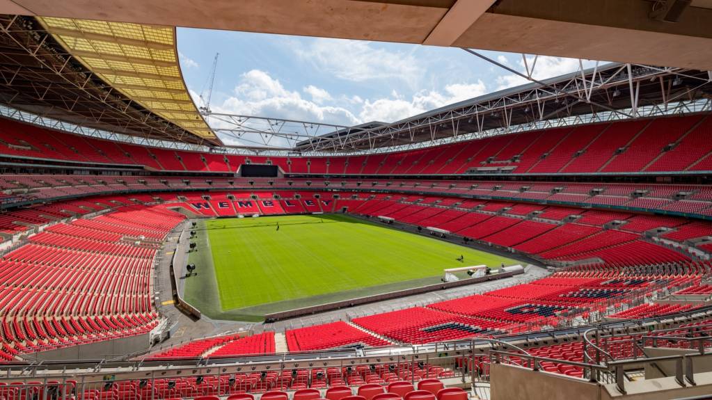 View from inside Wembley Stadium, where over 80,000 wrestling fans will enjoy All In