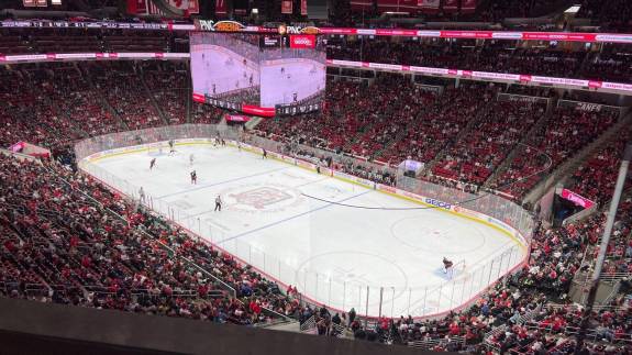 View from just above the Loge Boxes at PNC Arena