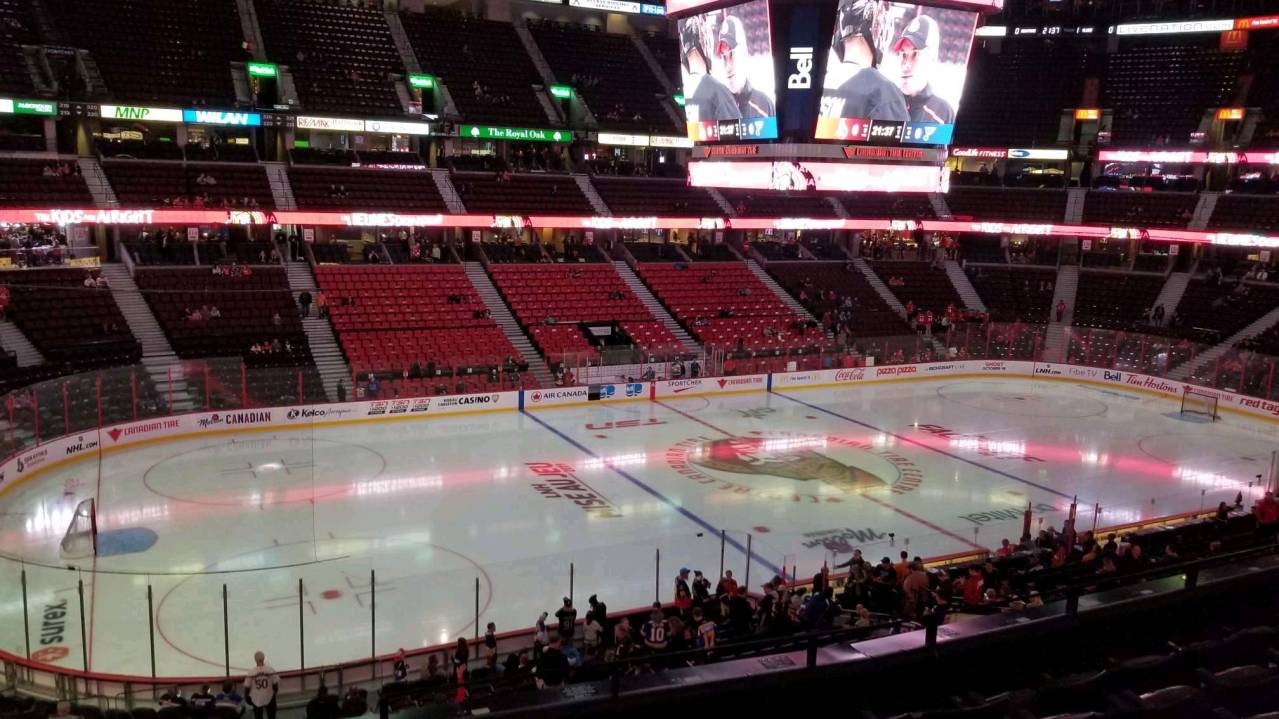 View from just in front of Suites at Canadian Tire Centre