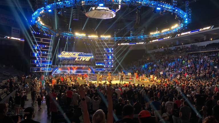 View from Lower level of a wrestling show