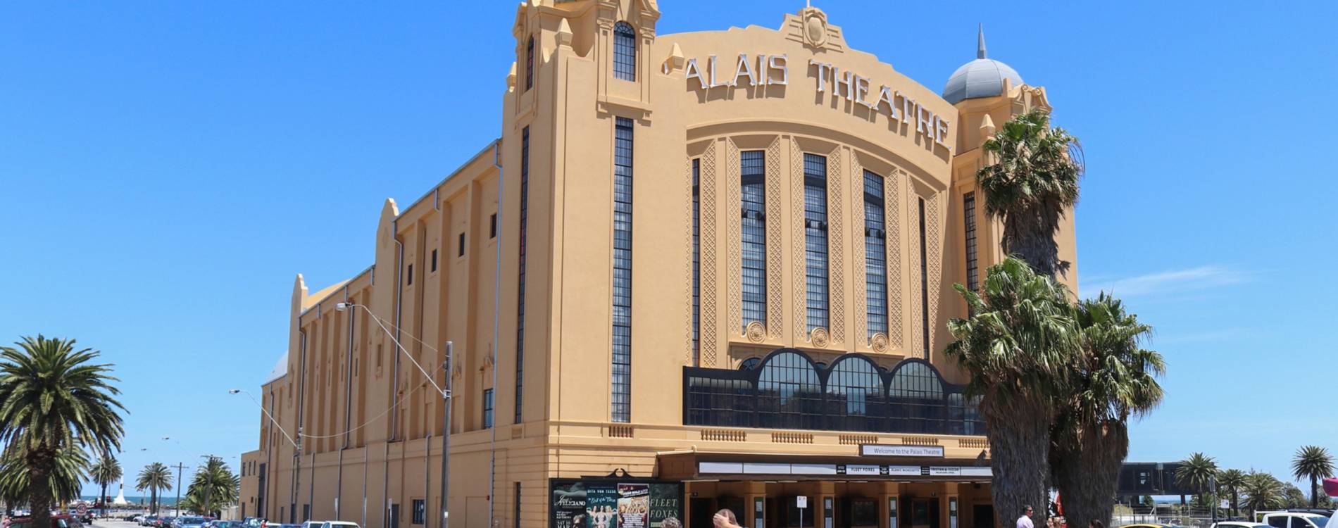 View from outside Palais Theatre in Melbourne