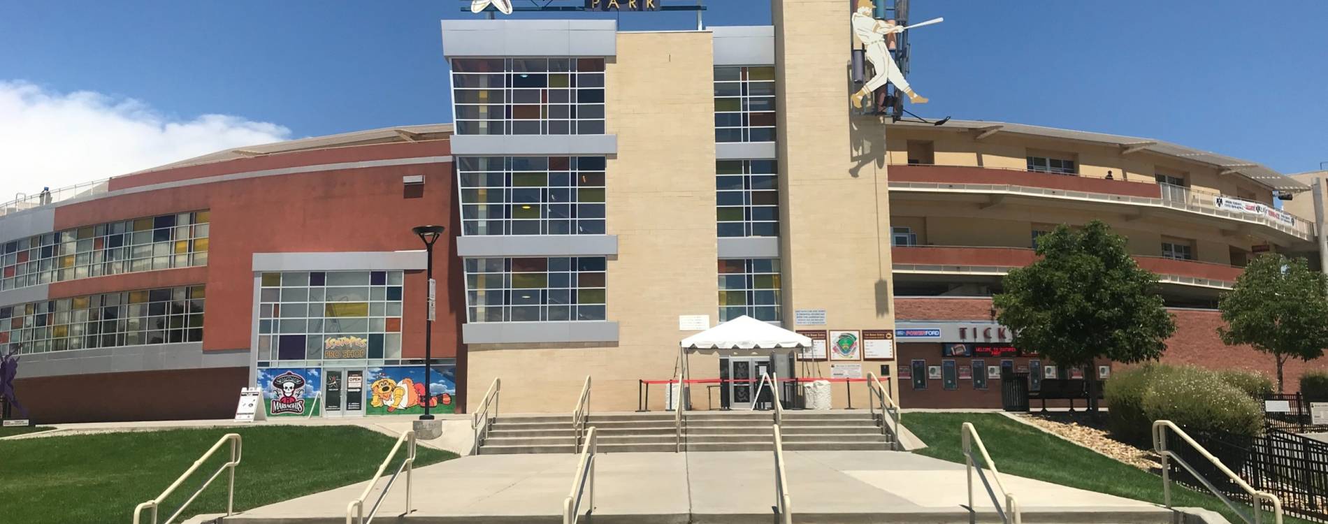 View from outside Rio Grande Credit Union Field at Isotopes Park