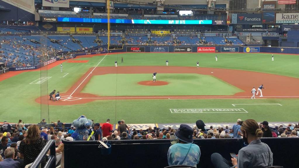 View from Rays Club Section 112, Row PP