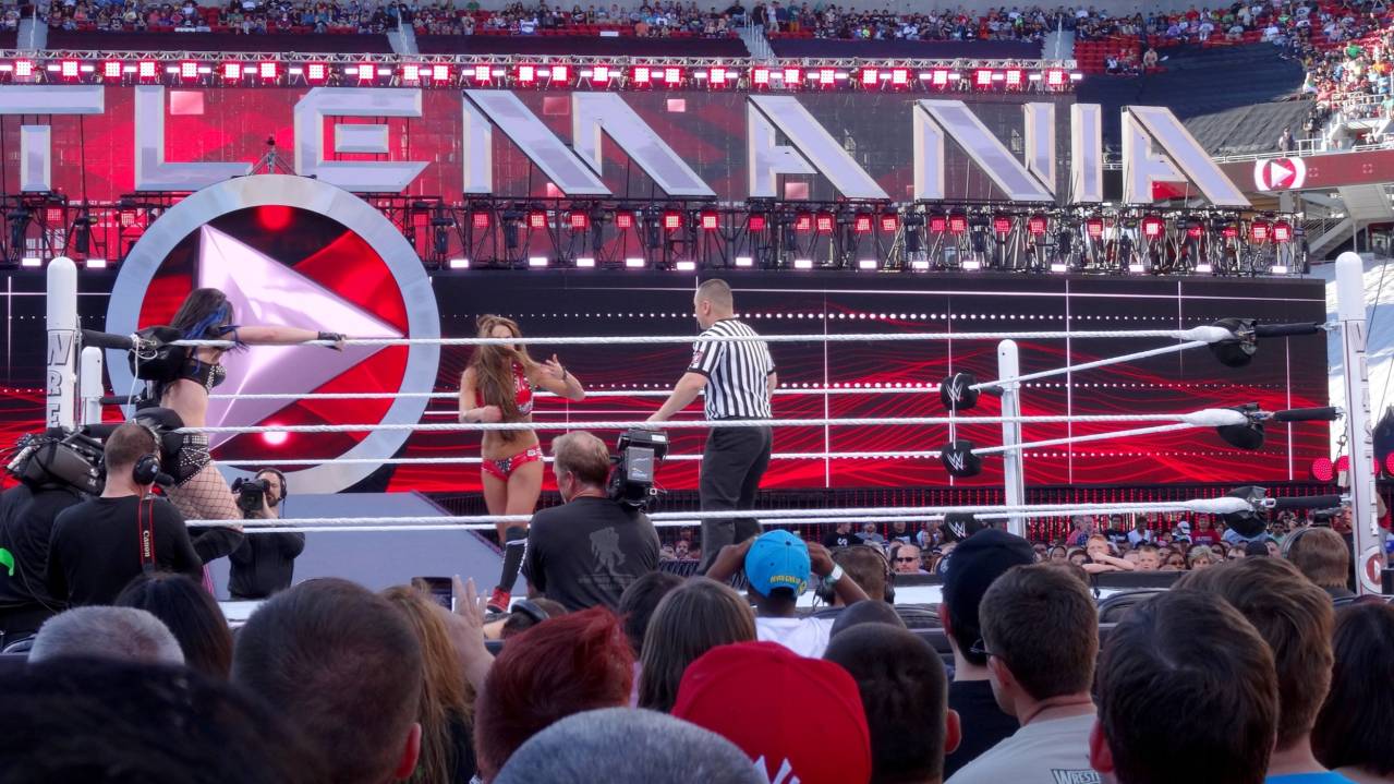 View from ringside at a WWE show