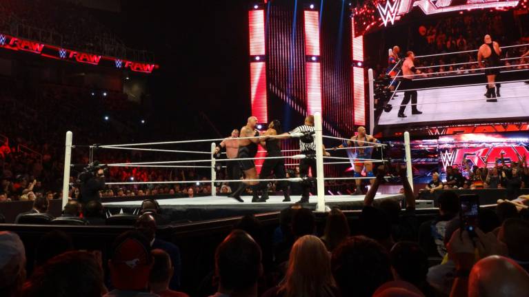 View from ringside at a WWE show