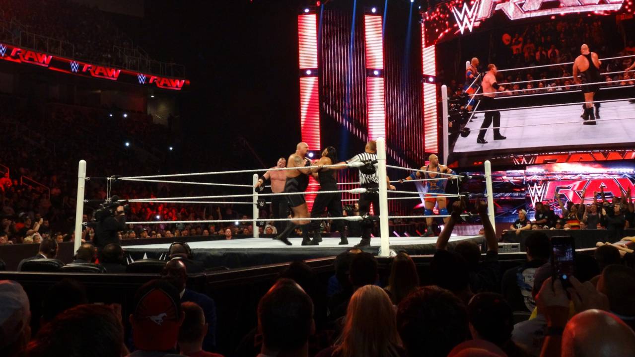 View from ringside at a WWE show