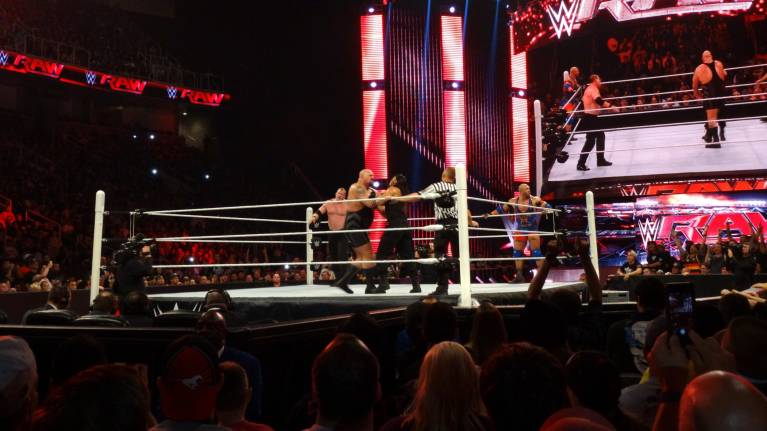 View from ringside at a WWE show