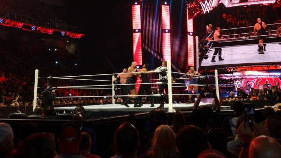 View from ringside at a WWE show
