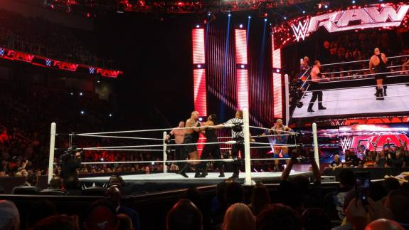 View from ringside at a WWE show