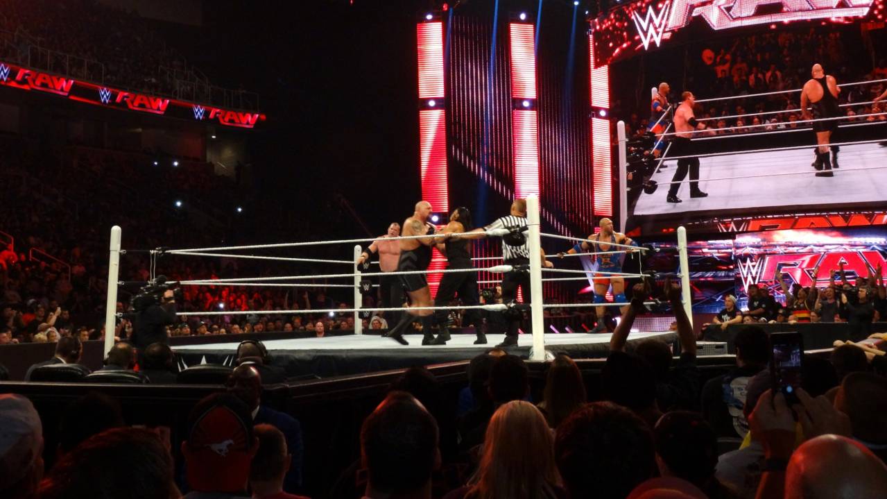 View from ringside at a WWE show