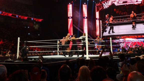 View from ringside at a WWE show