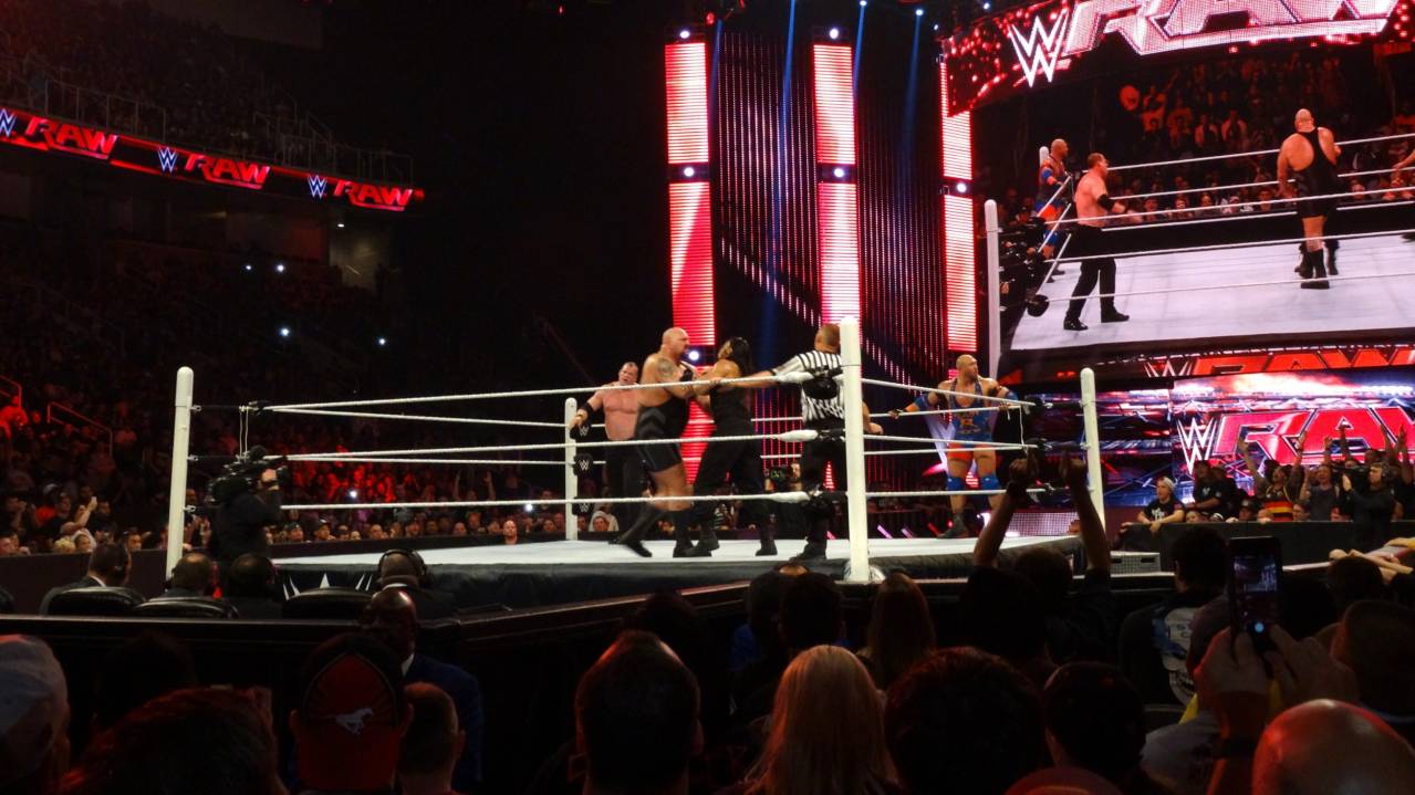 View from ringside at a WWE show