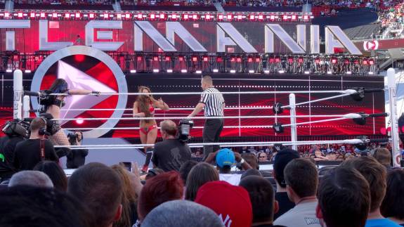 View from ringside at a WWE show