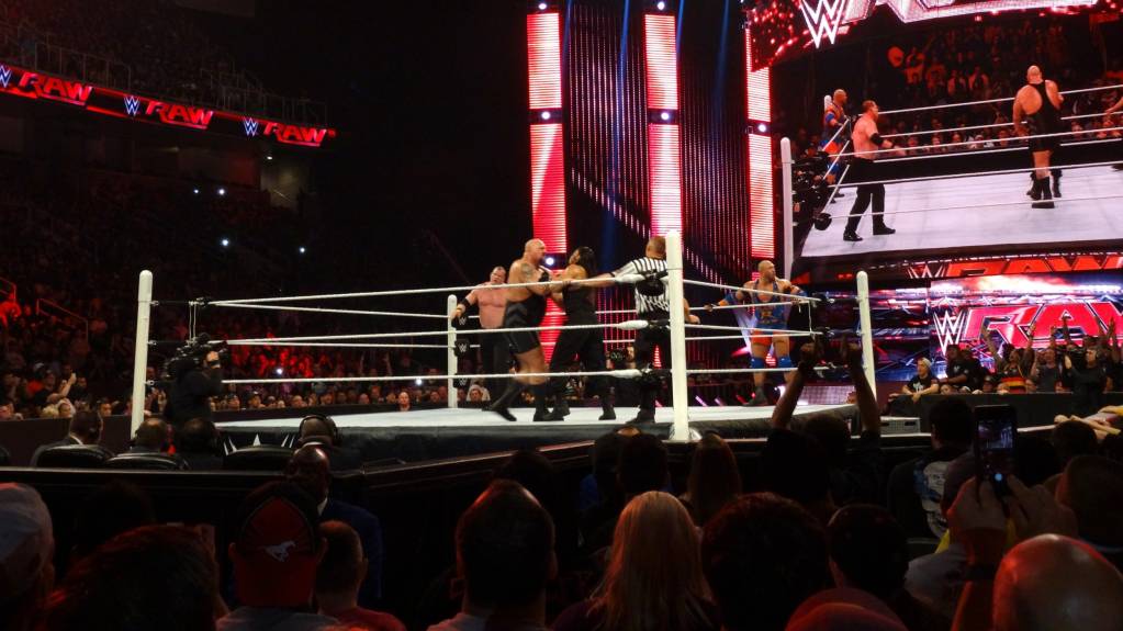 View from ringside at a WWE show