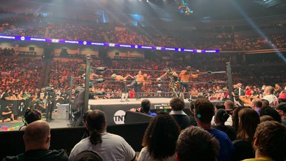 View from ringside at an AEW show
