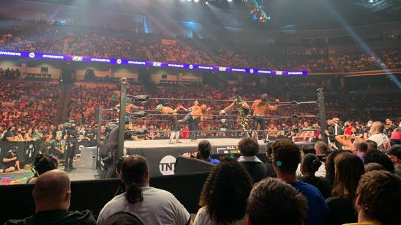 View from ringside at an AEW show