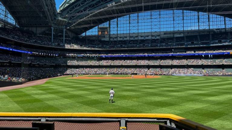View from Section 102, Row 3 at American Family Field