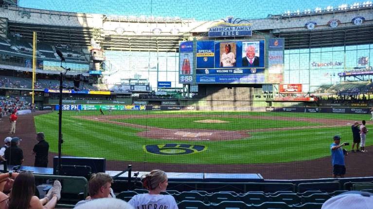 View from Section 117, Row 8 at American Family Field