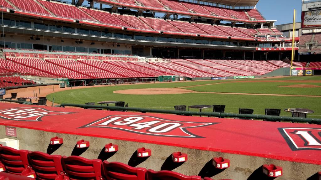 Dugout (Front of Sections 114–119 & 127–132) | Cincinnati Reds vs ...