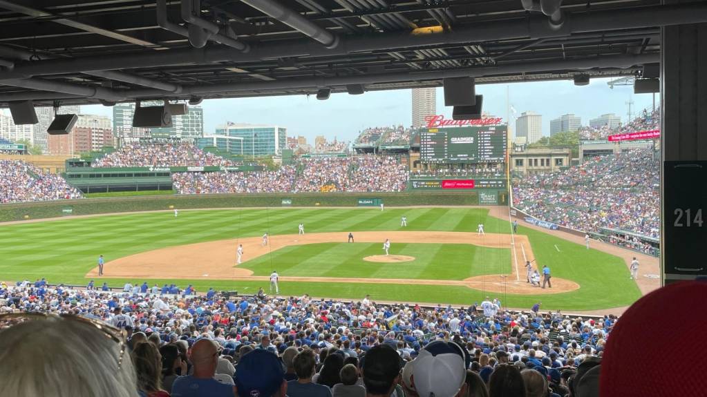 View from Section 214, Row 17