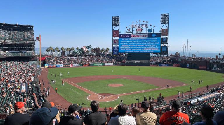 View from Section 214, Row H