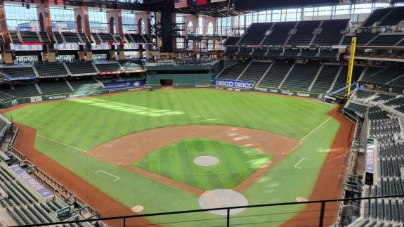 View from Section 216, Row 4 at Globe Life Park