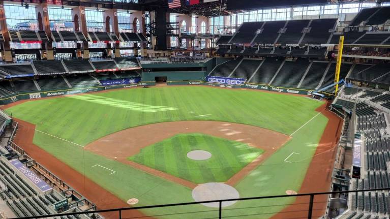 View from Section 216, Row 4 at Globe Life Park