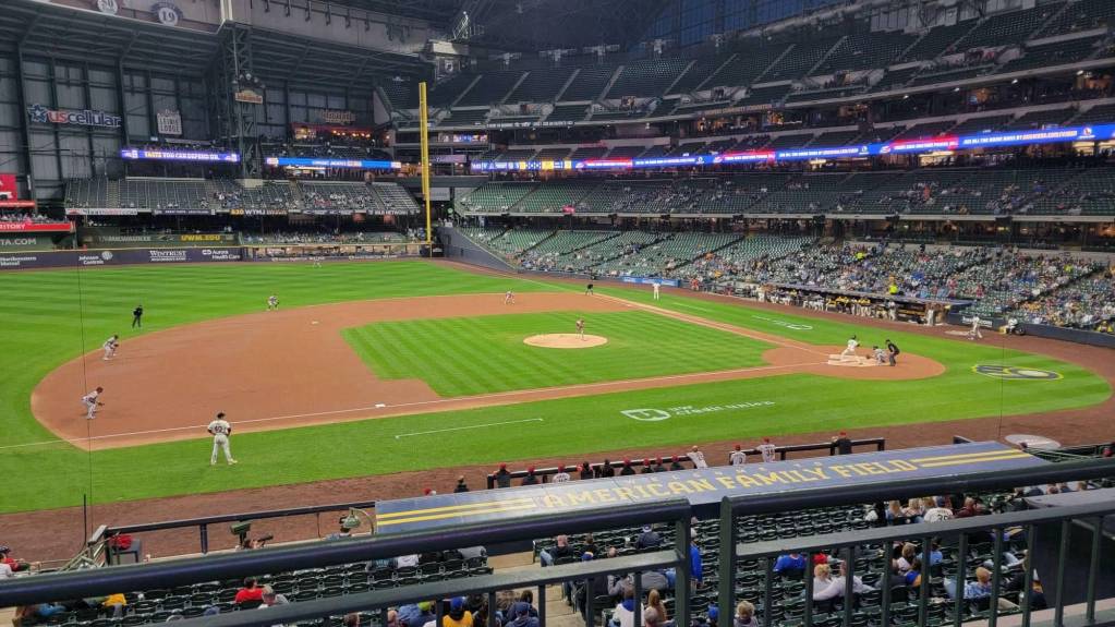 View from Section 225, Row 2 at American Family Field