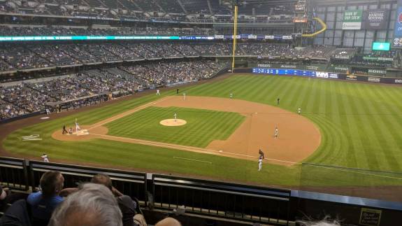 View from Section 318, Row 4 at American Family Field